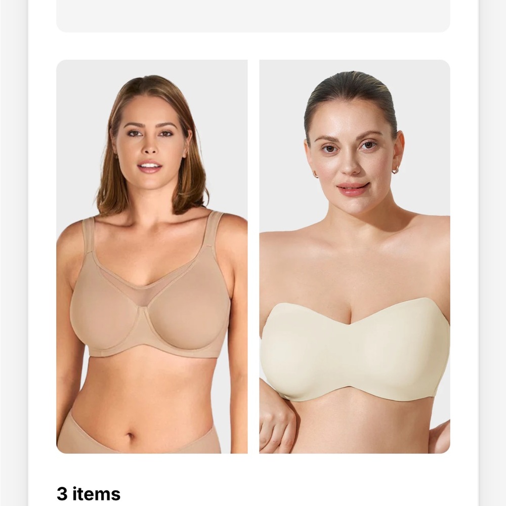 Elegant Comfort Bra Set
Beige. 3 bras